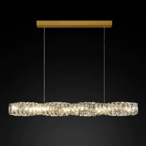 Podłużna Lampa Wisząca Kryształowa Glamour