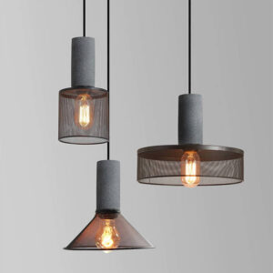 Pojedyncza Lampa Wisząca Cement Loft