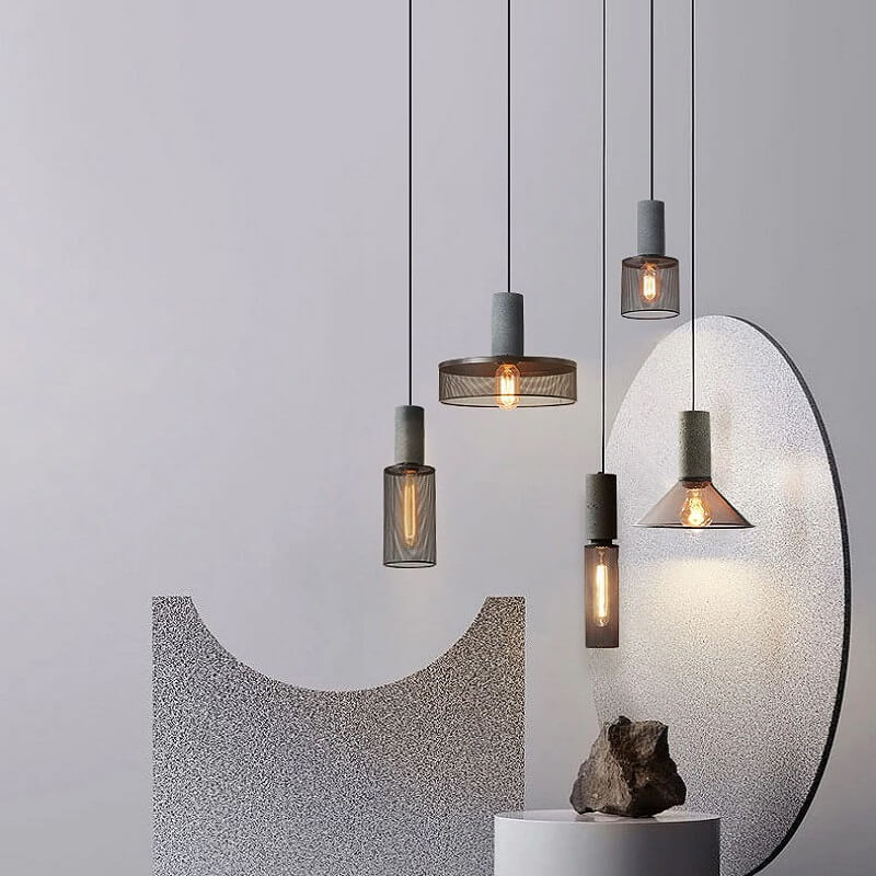 Zjawiskowa Lampa Wisząca Cement Loft Podłużna - obrazek 2