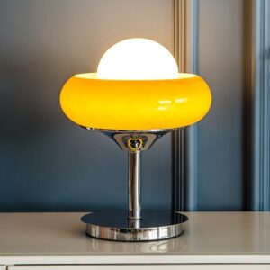 Pomarańczowa Lampa Stołowa Guzzini Eklektyczna