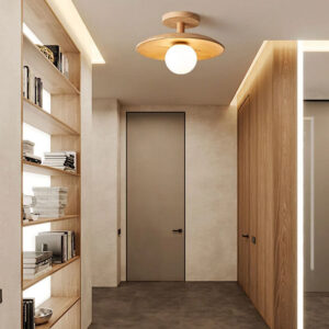 Prosta Drewniana Lampa Sufitowa Rustykalna