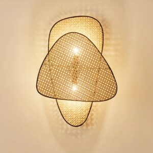 Rattanowy Kinkiet Ścienny Screen Boho Naturalny