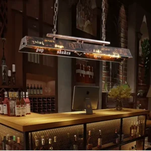 Lampa Wisząca Loft Industrialna Retro Metalowa na Łańcuchach E27 – Styl Vintage do Kuchni, Jadalni, Salonu, Baru i Restauracji