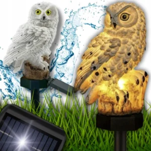 Lampa Solarna Wbijana LED Sowa Retoo 43 cm – Ogrodowa Dekoracyjna Lampka Solar Do Ogrodu