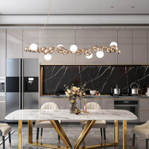 Elegancka Podłużna Lampa Wisząca La Bolero Lustre Kule