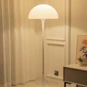 Skandynawska Biała Lampa Podłogowa Grzybek