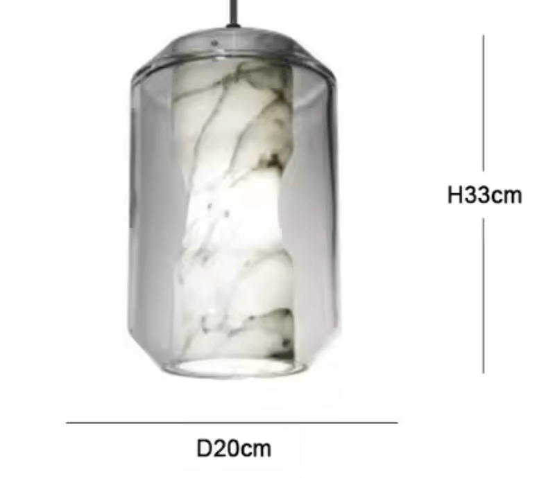 Skandynawska lampa wisząca marmur szkło