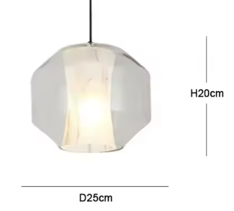Skandynawska lampa wisząca marmur szkło
