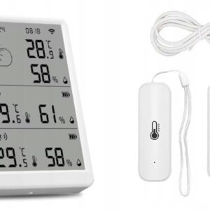 Stacja Pogodowa 2x czujnik zewnętrzny temperatury i wilgotności WiFi TUYA