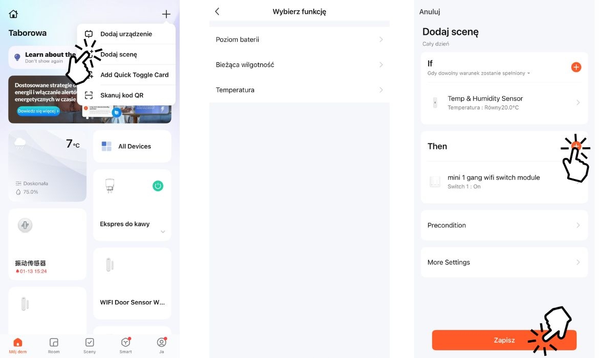 Stacja Pogodowa 2x czujnik zewnętrzny temperatury i wilgotności WiFi TUYA