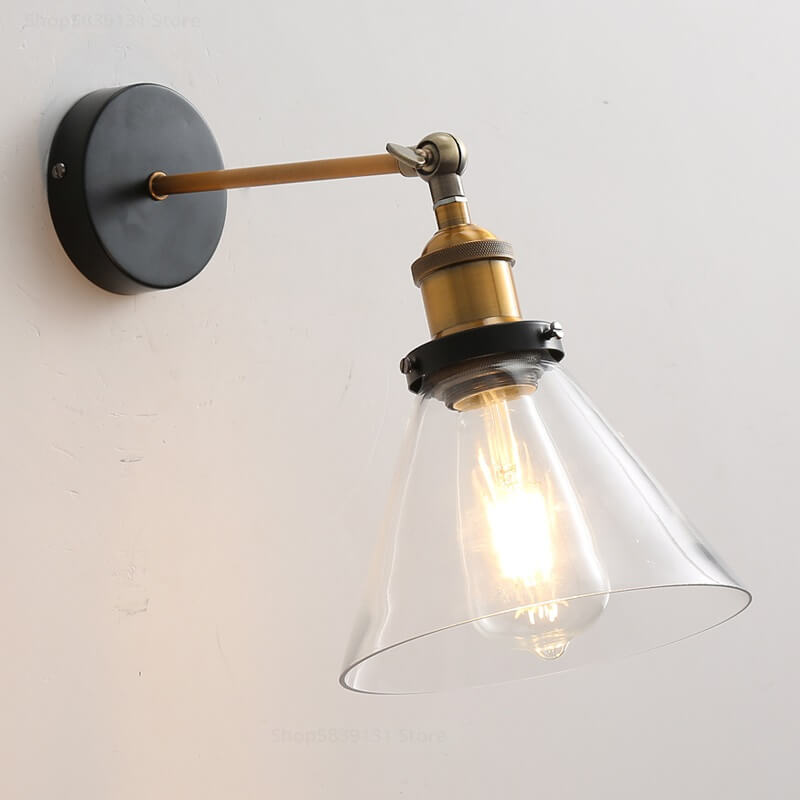 Szklana Lampa Ścienna Nubi Kinkiet Vintage