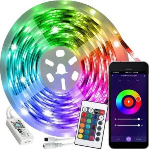 Taśma LED RGB+W 5m Sterowana Telefonem WIFI 230V + PILOT