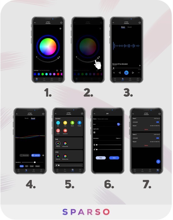 Taśma LED RGB 20m Sparso 12V 600 diod – sterowanie pilotem i aplikacją