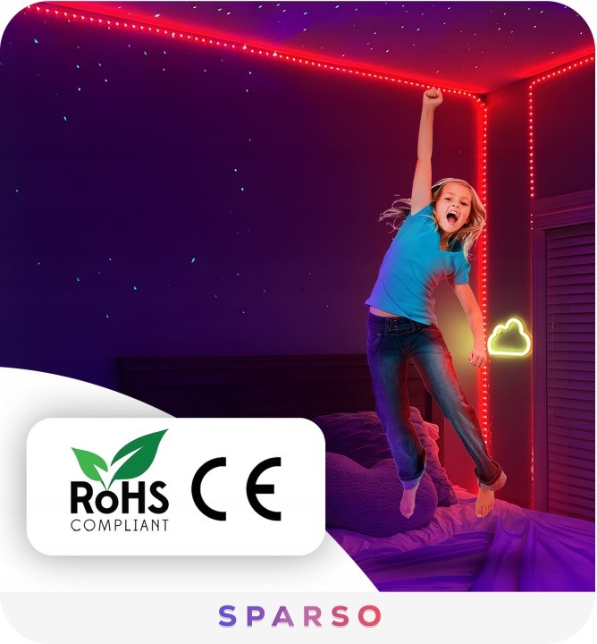 Taśma LED RGB 20m Sparso 12V 600 diod – sterowanie pilotem i aplikacją