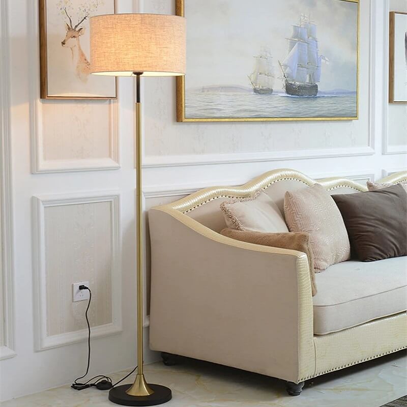 Klasyczna Wysoka Lampa Podłogowa Mauro Złota - obrazek 3