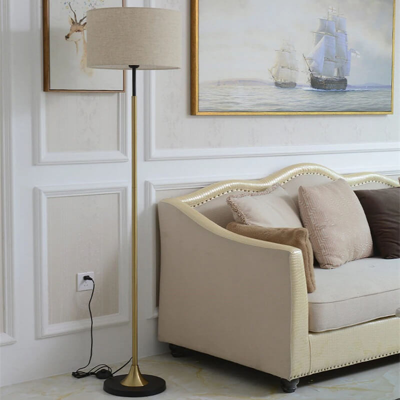 Klasyczna Wysoka Lampa Podłogowa Mauro Złota - obrazek 4