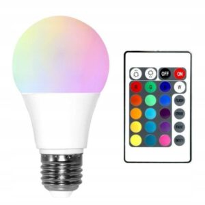 Żarówka Kolorowa RGB 9W E27 LED + PILOT
