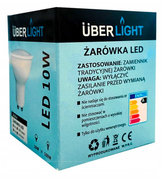 Żarówka LED GU10 10W Ciepła biel - obrazek 3