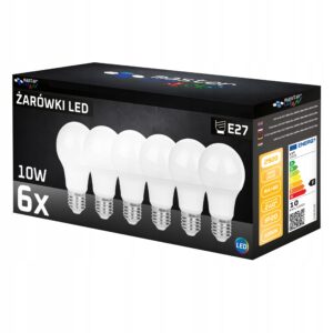 żarówka LED E27 10W 4000K neutralna 6 sztuk