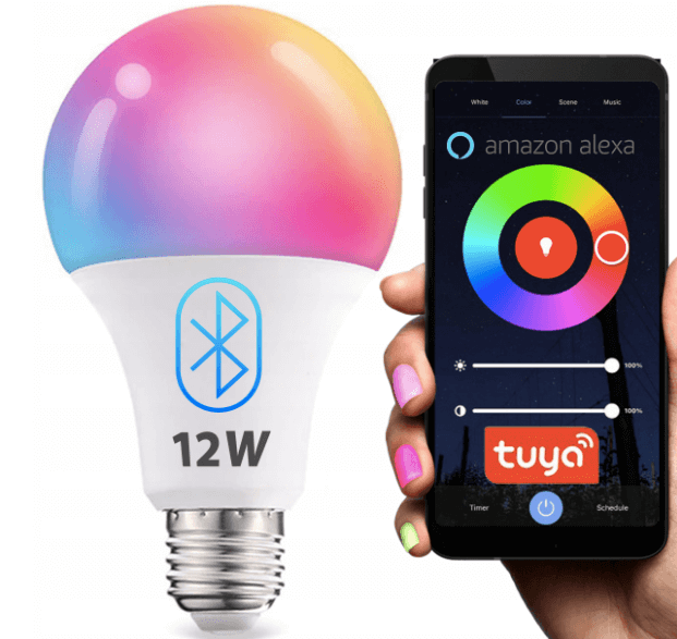 Żarówka LED E27 RGB 12W Ściemniana Tuya Smart - obrazek 2