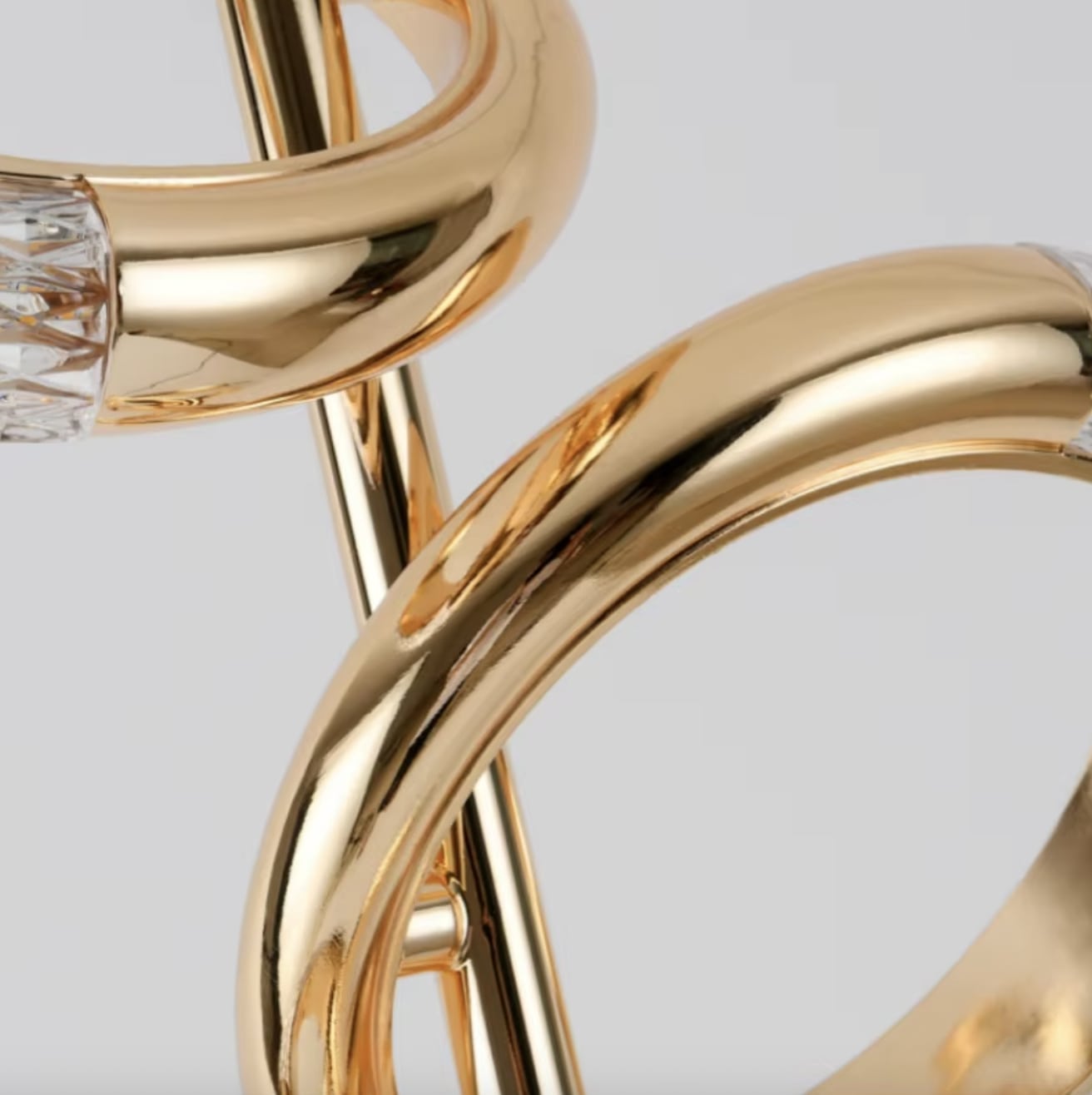 Złota Lampa Podłogowa Rings Glamour