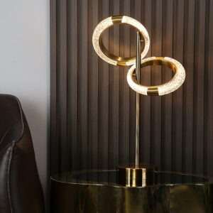 Złota Lampa Stołowa Rings Glamour