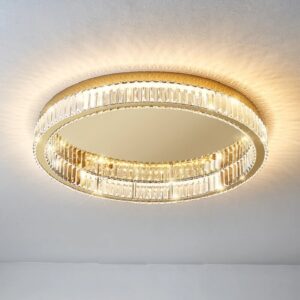 Złota Lampa Sufitowa Lustro 40 cm Ring Glamour