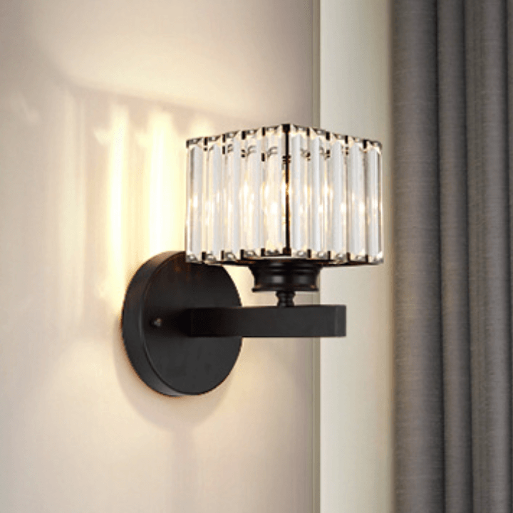 Kryształowa lampa ścienna Glorious Kinkiet Czarny