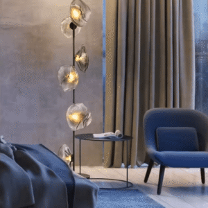 Nowoczesna Lampa Podłogowa LED G9 Cloud – Designerskie Oświetlenie Szklane do Salonu i Sypialni