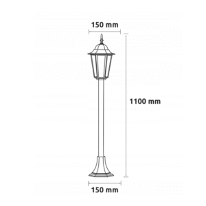 LAMPA ogrodowa 100cm STOJĄCA zewnętrzna SŁUPEK