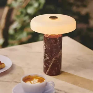 Bezprzewodowa lampa stołowa LED z marmuru – zdjęcie 2