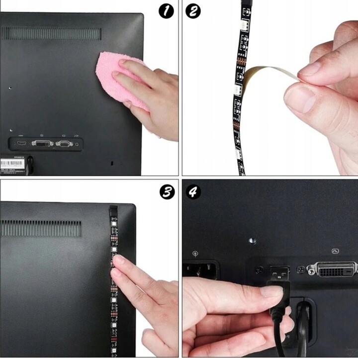 Taśma Led RGB USB 1M Bluetooth TV - obrazek 3