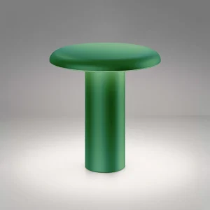 Lampa stołowa LED Artemide Takku z akumulatorem, zielona