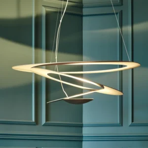 Artemide Pirce żyrandol LED złoty 3 000 K