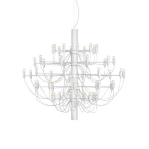 Żyrandol LED FLOS 2097/50, przezroczysty, biały