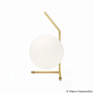 Lampa stołowa FLOS IC T1 Low 10th Anniversary, pozłacana, ściemniana.
