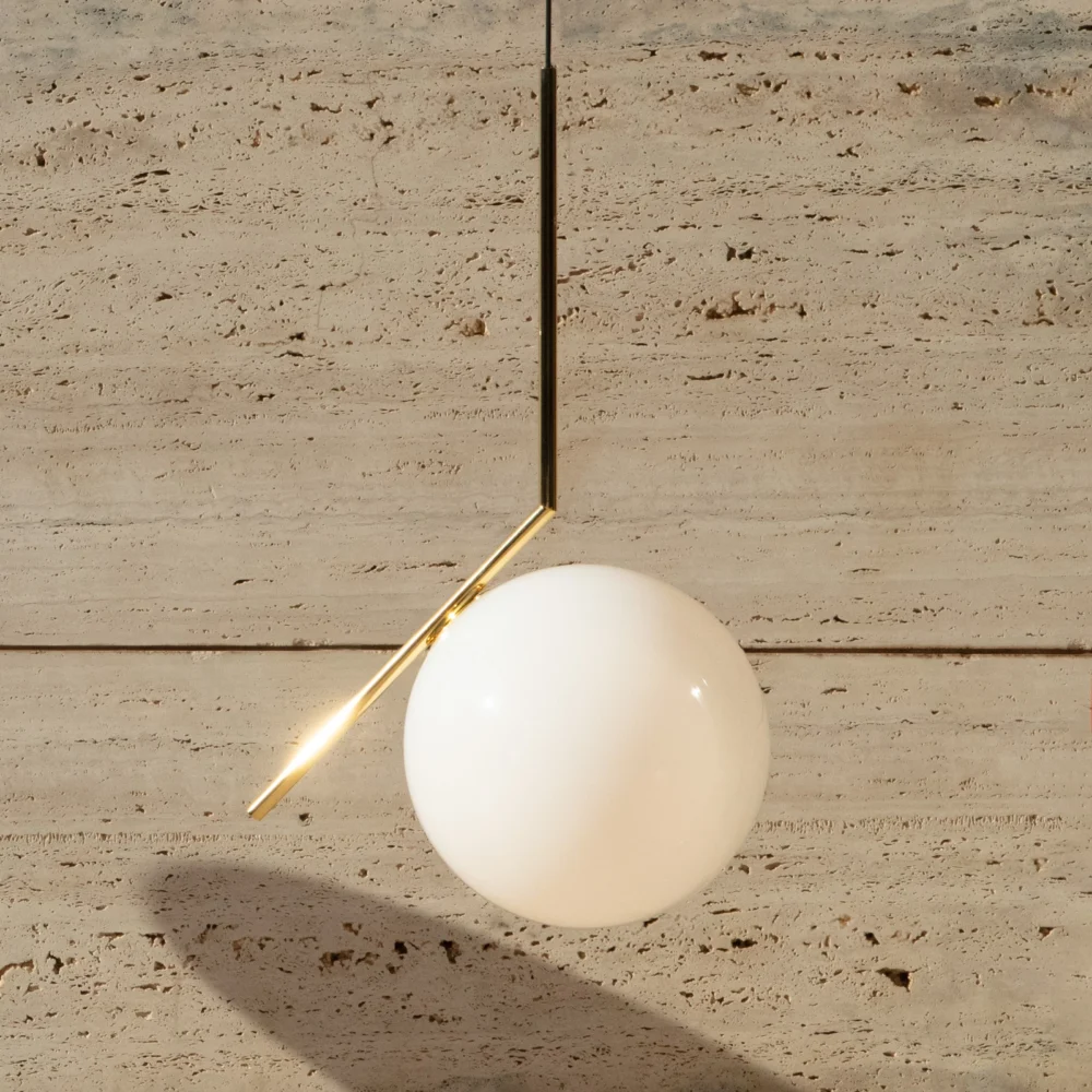 Lampa wisząca FLOS IC S3, kolor mosiądz, szkło