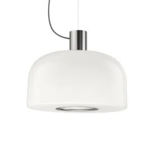 Lampa wisząca FLOS Bellhop Glass S2, kolor aluminium, Ø 45 cm