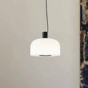 Lampa wisząca Flos Bellhop Glass S1, czekoladowy brąz, Ø 33 cm