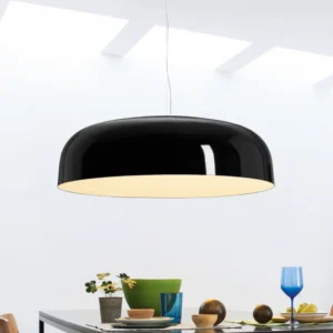 Oluce Żyrandol LED Canopy, Ø 60 cm, czarny, aluminium
