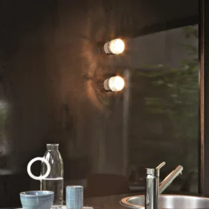 Oluce Kinkiet LED Fresnel, biały, aluminium, szkło, 2700 K