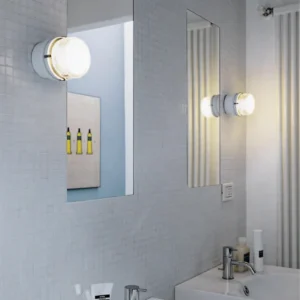 Oluce Kinkiet LED Fresnel, szary, aluminium, szkło, 2700 K