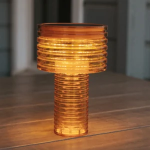 Lampa stołowa LED Newgarden Ambar, pomarańczowa, PMMA, IP44