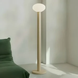 Lampa stojąca Flo, beżowa, wysokość 138 cm, 1-punktowa, szkło
