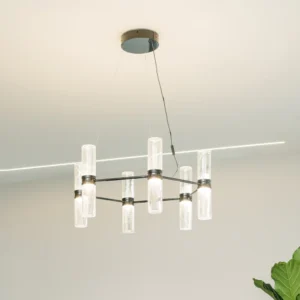 Żyrandol LED Artemide Zephyr Exagonal czarna, Ø 77 cm