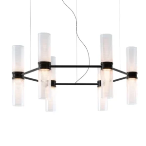 Żyrandol LED Artemide Zephyr Exagonal czarna Ø 77 cm, aplikacja