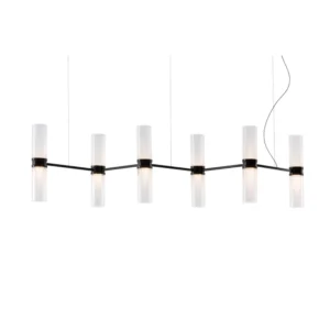 Żyrandol LED Artemide Zephyr Linear, czarna, długość 160 cm