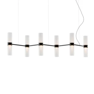 Żyrandol LED Artemide Zephyr Linear, czarna, 160 cm, aplikacja