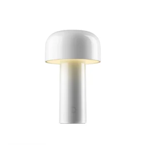 Lampa stołowa FLOS LED z akumulatorem Bellhop, biała, 21 cm, ściemniana, IP54