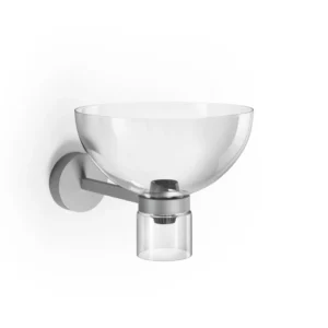 Kinkiet LED Flos Nocturne Bowl, srebrny, szklany, ściemniany